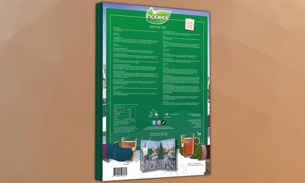 Adventskalender Pickwick achterkant