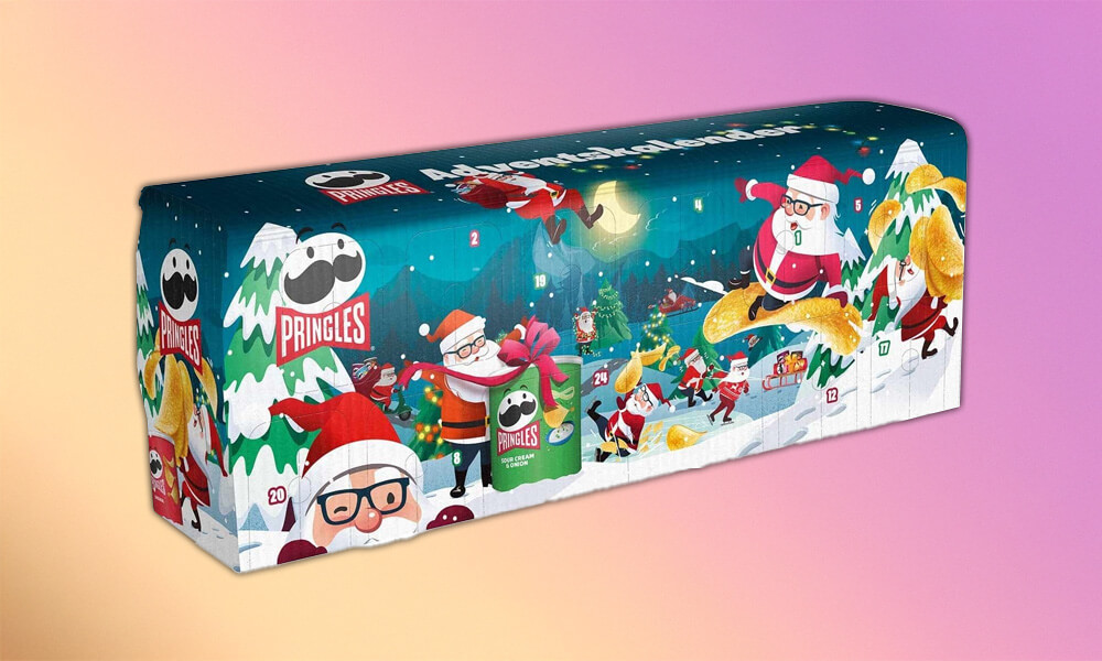 Donkerblauwe adventskalender chips