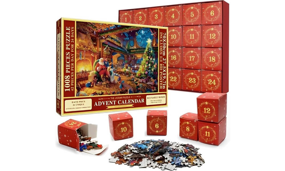 Klassieke kerstpuzzel adventskalender